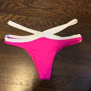 O'Neill Pink and White Bikini Bottom